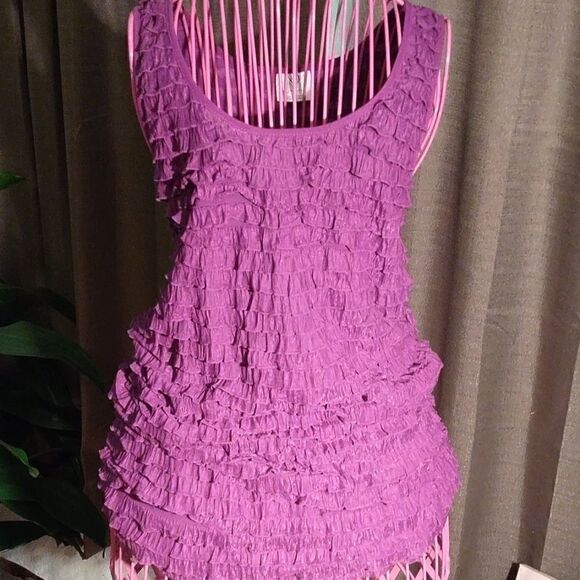 Free People Purple Ruffled Tank Top szSmall - Picture 6 of 6